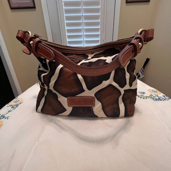 Dooney & Bourke Nylon giraffe print shoulder bag vintage 90's /Y2k M0097181 - Picture 1 of 14